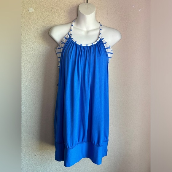 Lululemon No Limited Tank/Bra Combo in Pipe Dream Blue and White Stripes 10 - Picture 8 of 10